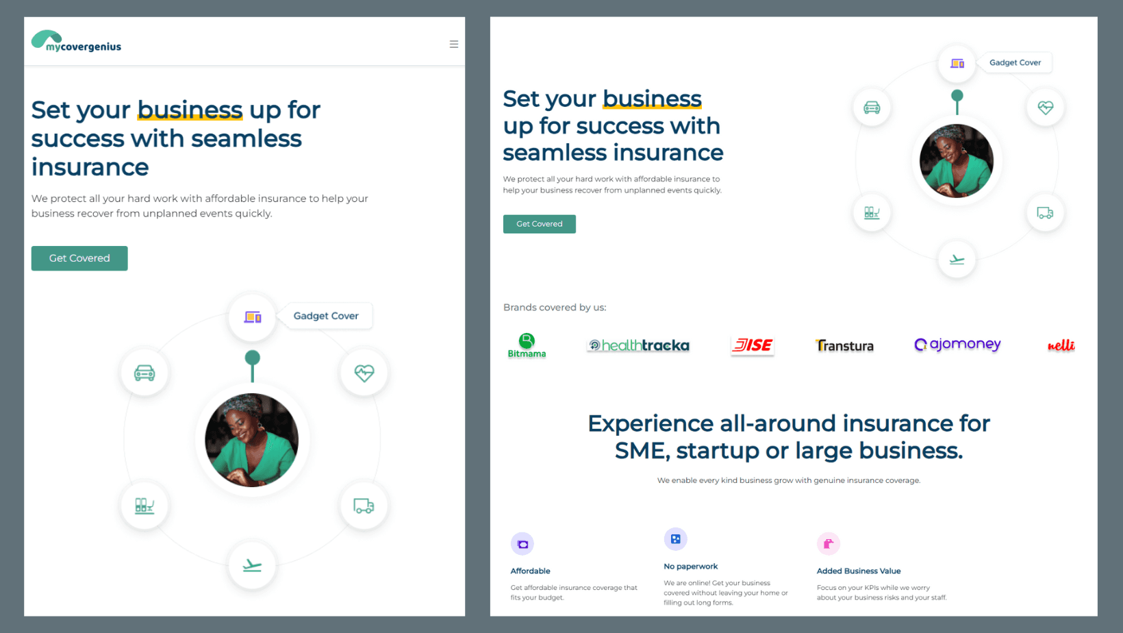 Vue Insurance Landing Page